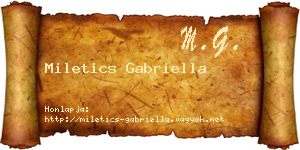 Miletics Gabriella névjegykártya